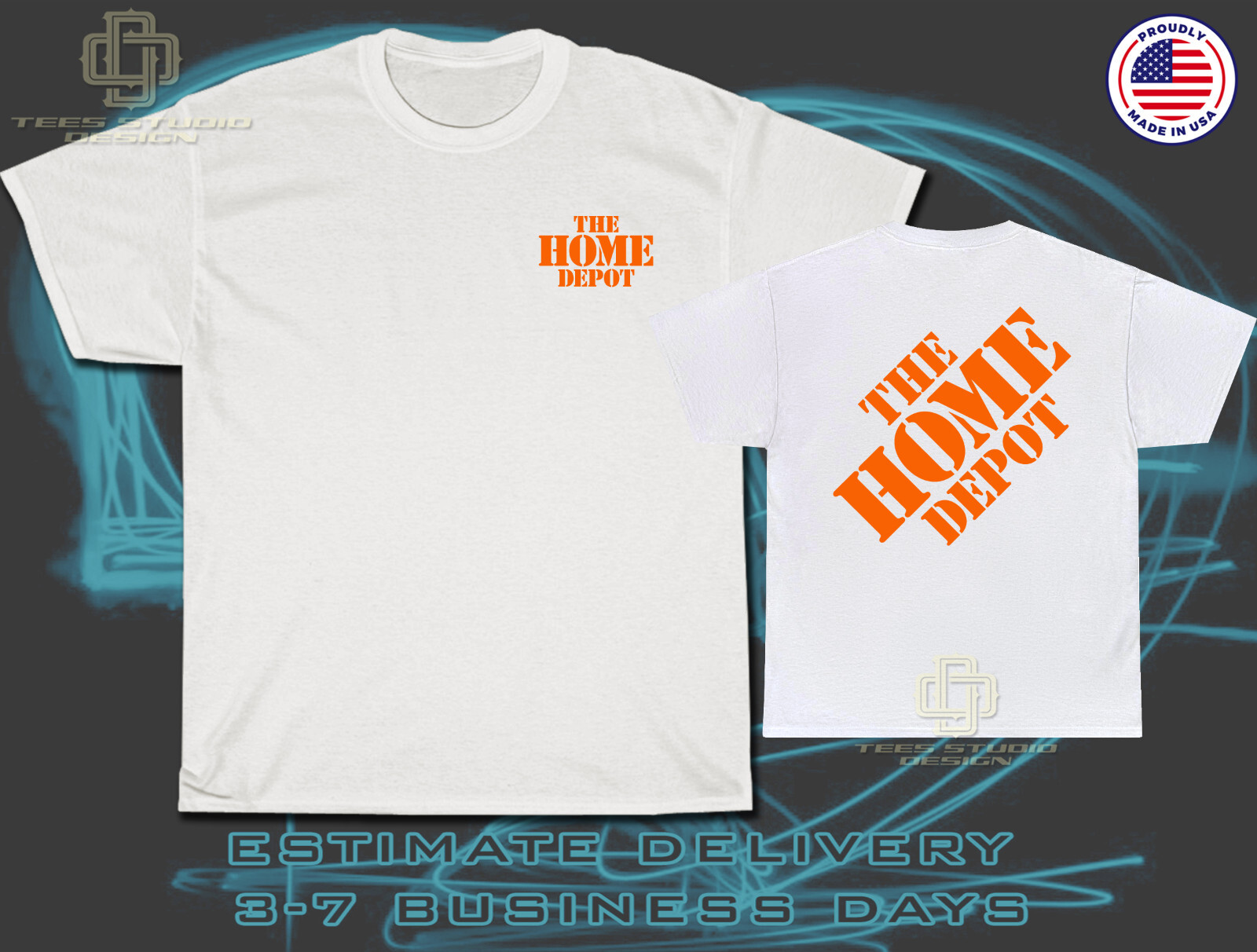 New The Home Depot Store Logo Men’s T-Shirt American Twoside Tee Shirt