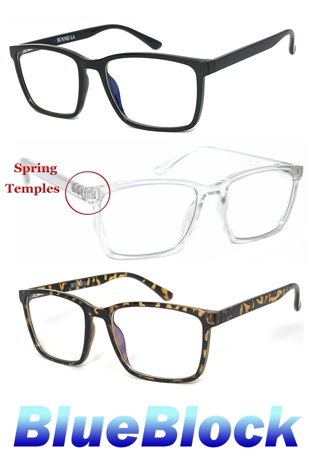 Square Fame Blue Light Blocking Glasses Computer Gaming Vision Care Protection