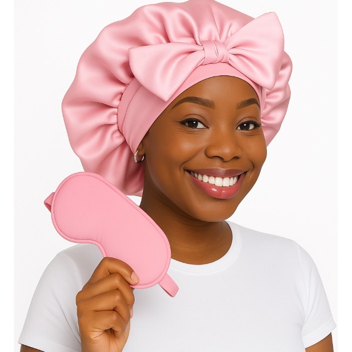 Sosun Beauty Fashion Bonnet Double Layered Satin With Free Sleep Mask
