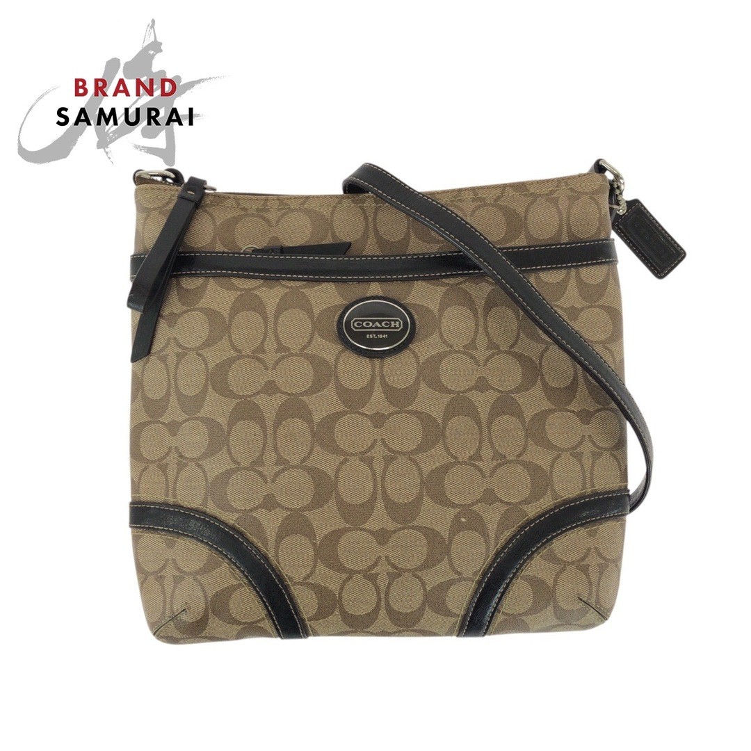 Excellent condition COACH Signature Brown Beige Silver Hardware PVC M1194 F18926
