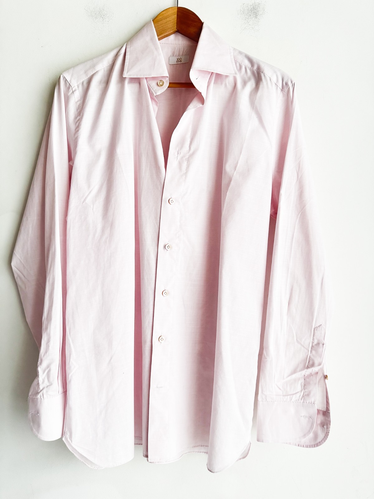 100 Hands Pale Pink Button Down Office Dress Shirt 16 1/4