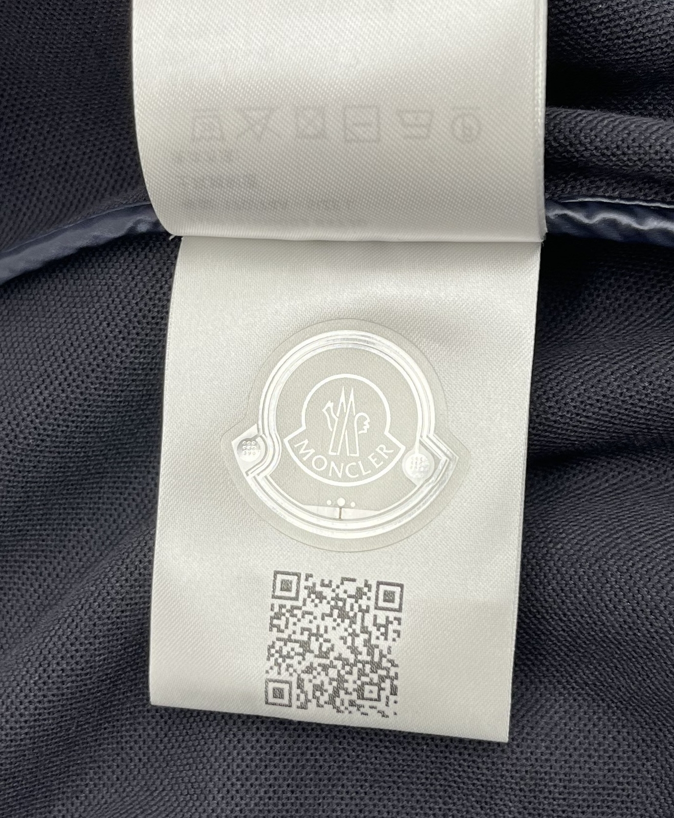 Moncler Logo Patch Faux Wrap Mini Skirt in Night Blue sz L NWT