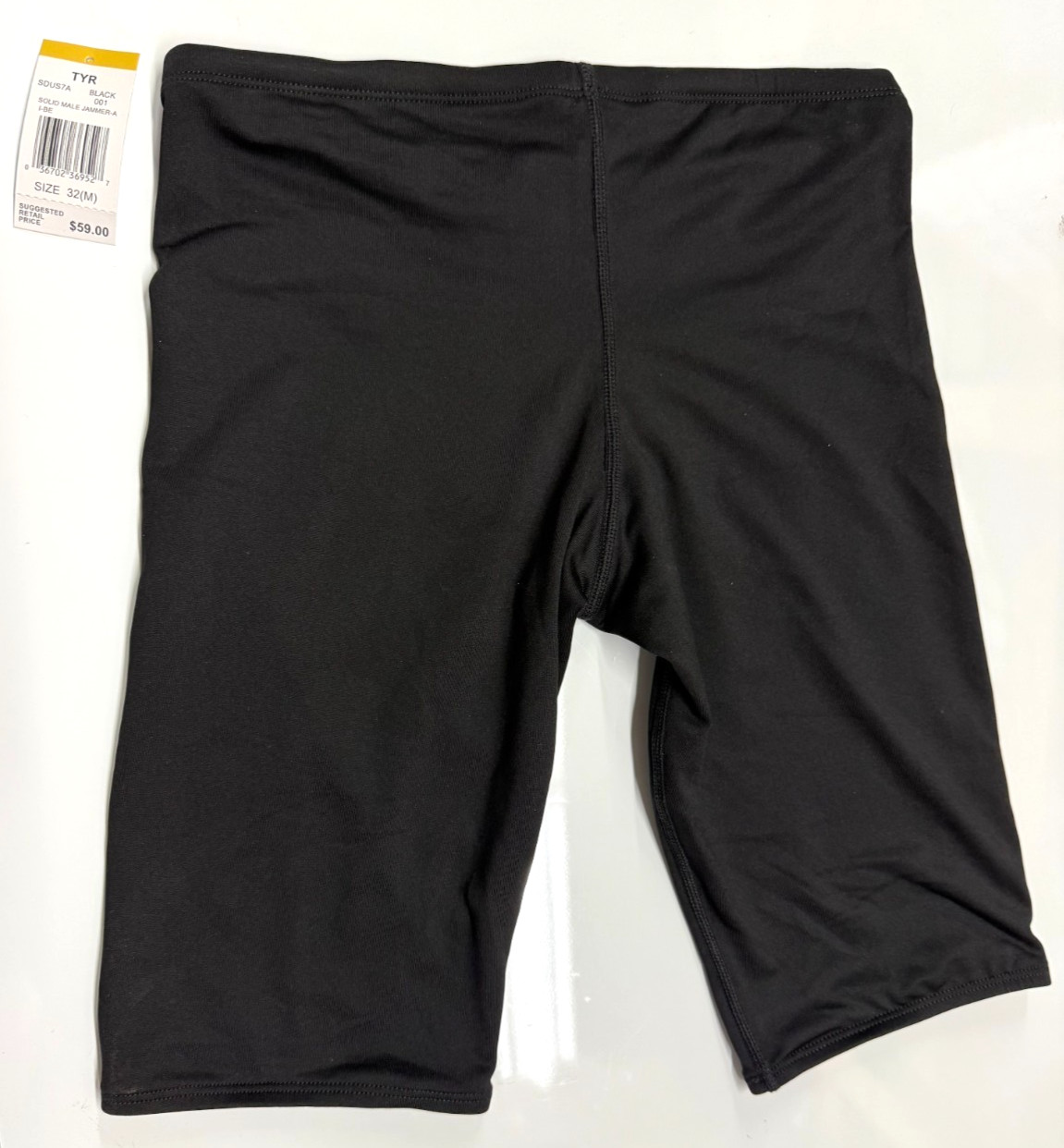 TYR Durafast Elite Jammer Mens 32 Solid Black 300+ Hours Of Performance UPF+