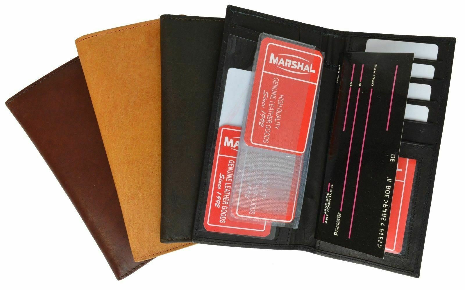 NEW TAN GENUINE LEATHER CHECKBOOK COVER FOR MEN WOMEN