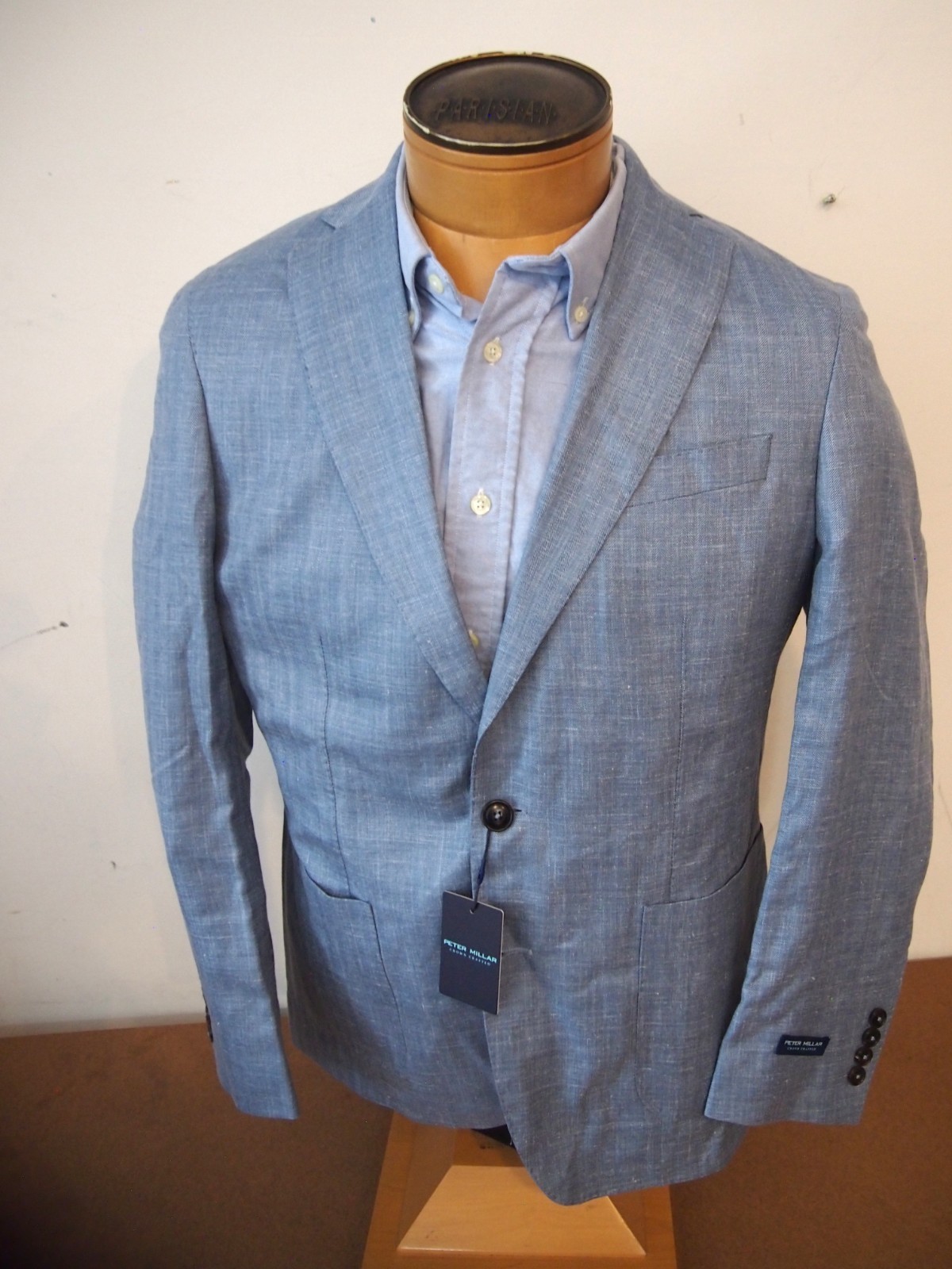 Peter Millar Wool Silk Linen 2 Button Gavin Herringbone Sport Coat NWT 40R $1295
