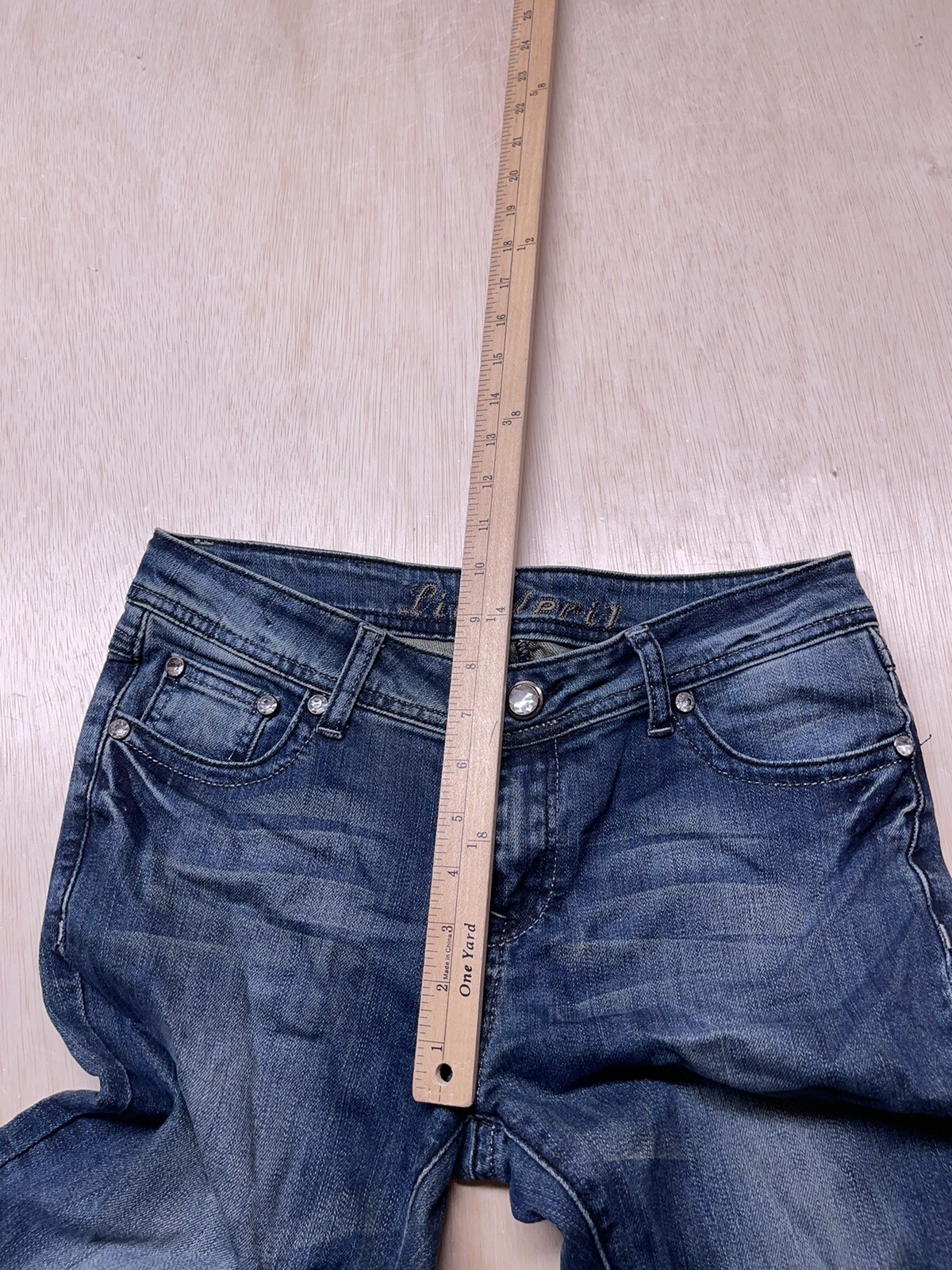 lia april Womens Skinny Leg Blue Denim Jeans Tag 11 Approx 31×30