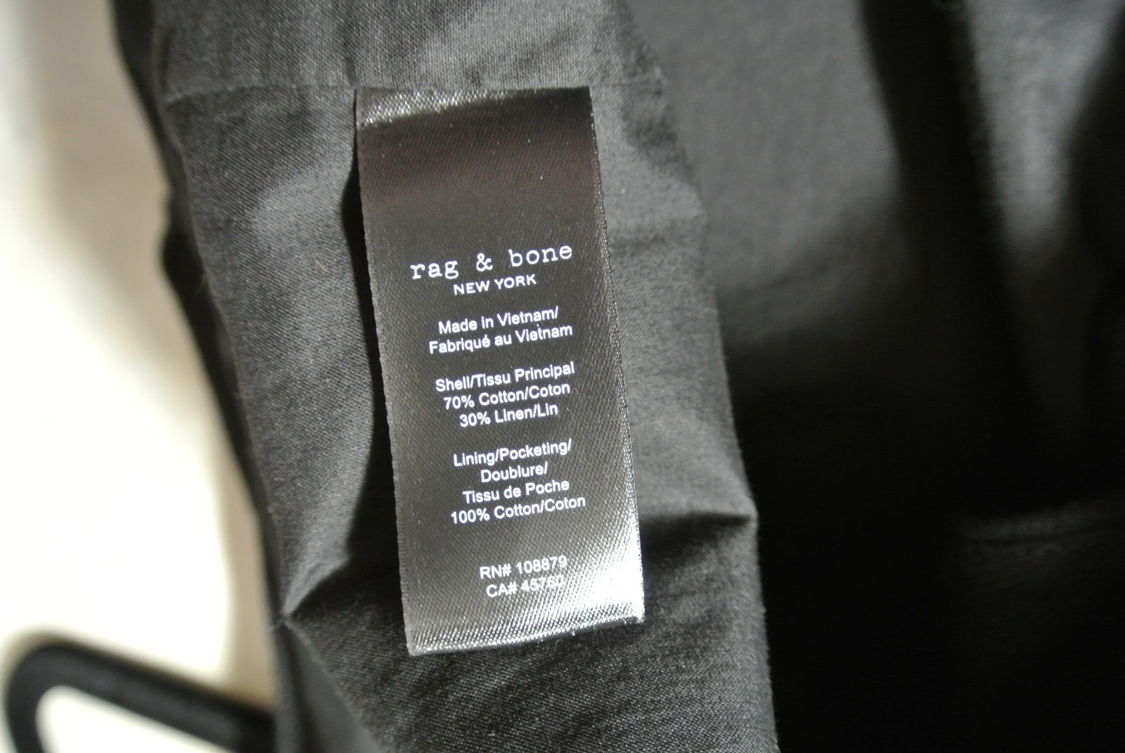 NWD RAG & BONE Priya Crepe Vest in Black Size 8 #T3631