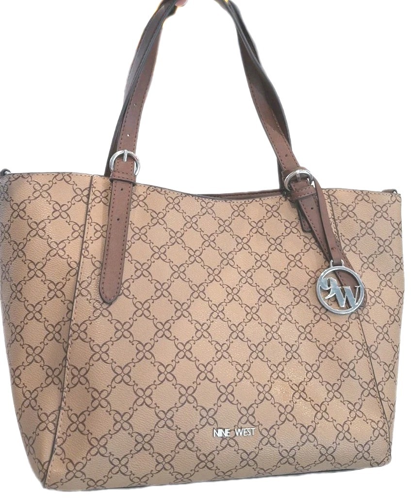 Nine West Tote Dbl Handled Adjustable Shoulder Handbag Multi Pockets