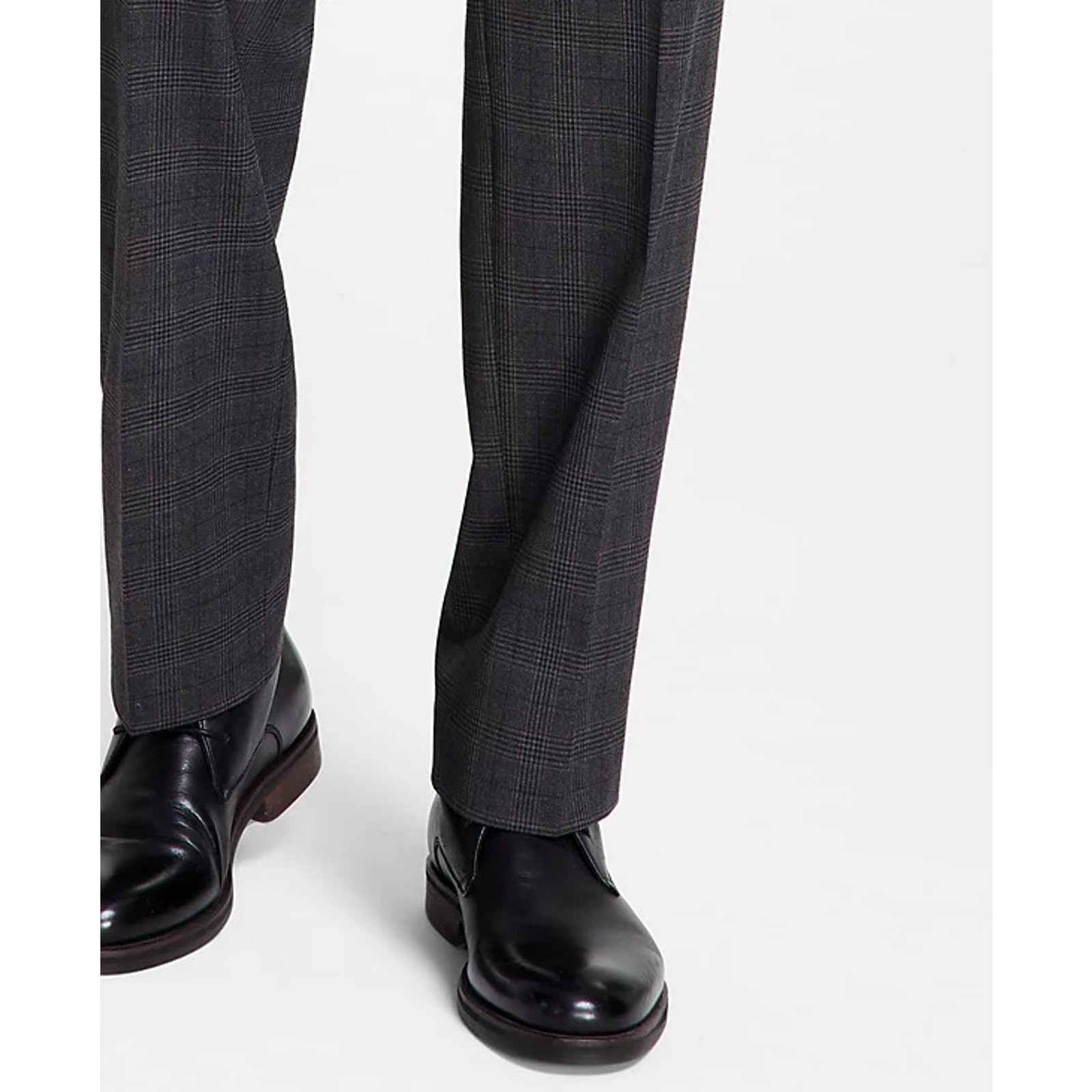 Michael Kors Men’s Dark Grey Plaid Marvin Classic Fit Dress Pants Size 34W 34L