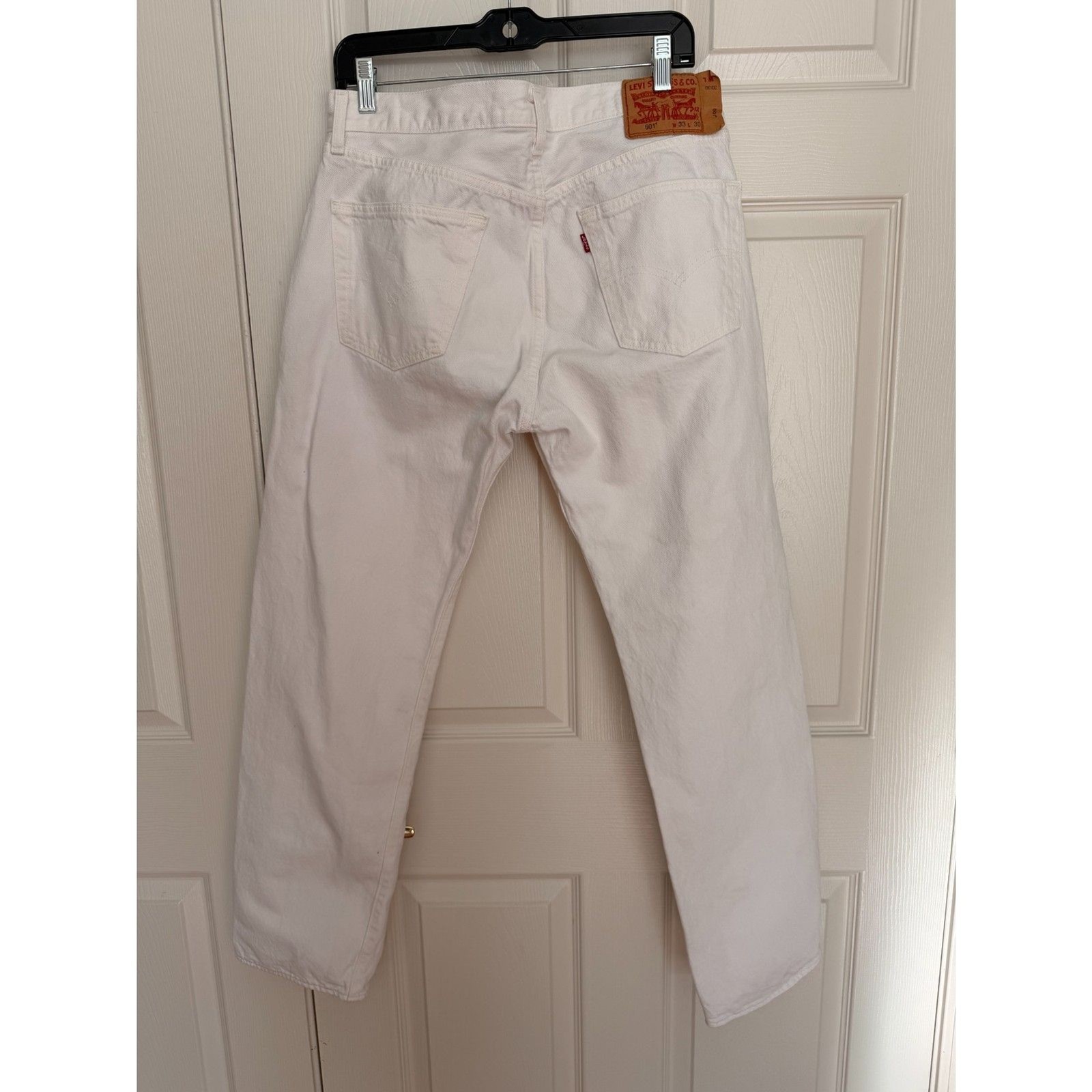 Levi’s 501 Original Fit Jeans Mens 33×30 White Straight Leg Button Fly Cotton
