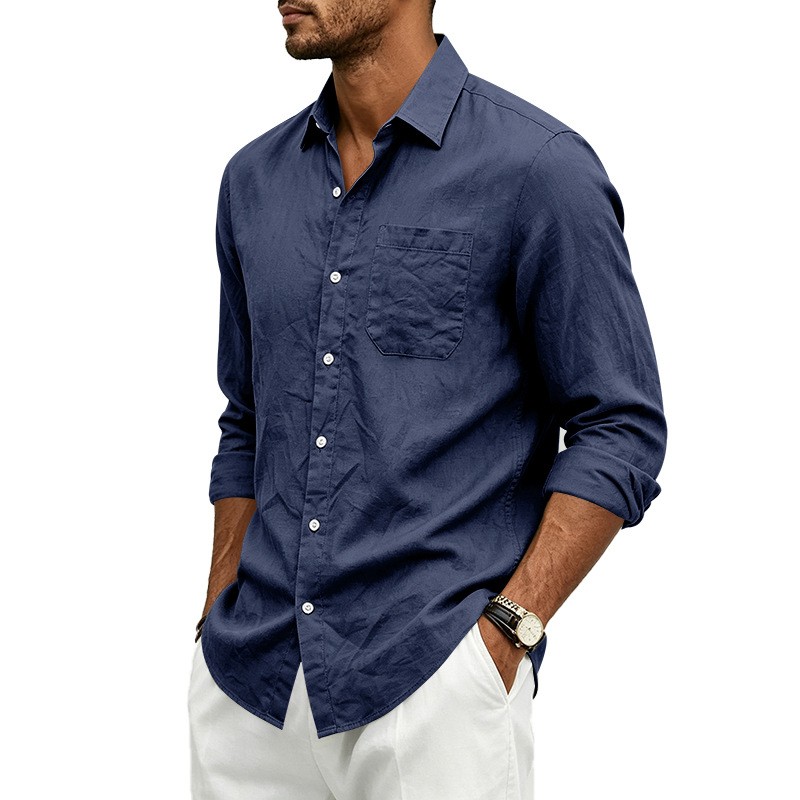 Summer Autumn Loose Lapel Men’s Casual Shirt