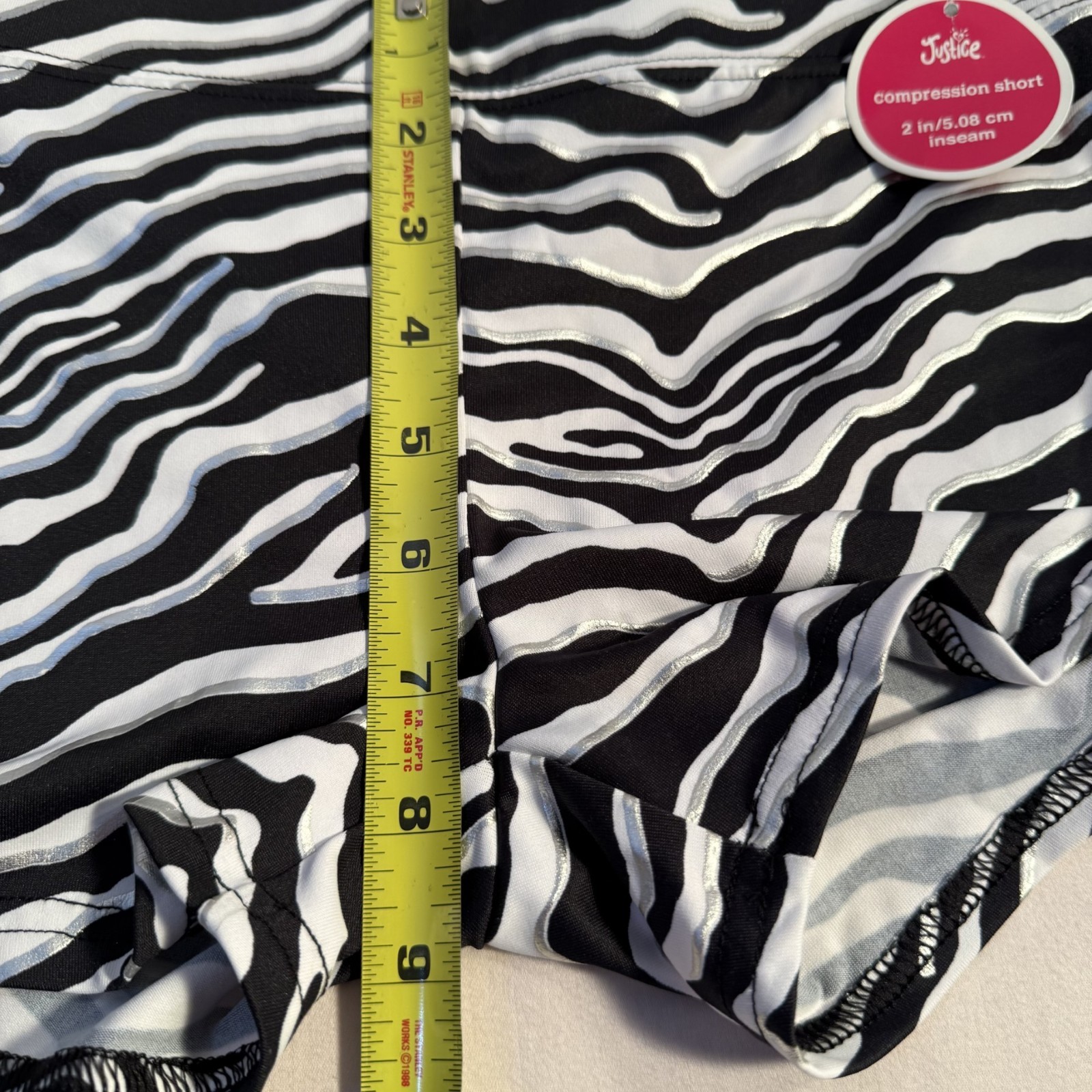 NWT Girls Justice Active Gymnast Dance Compression Shorts Sz 12 Reg Animal Print