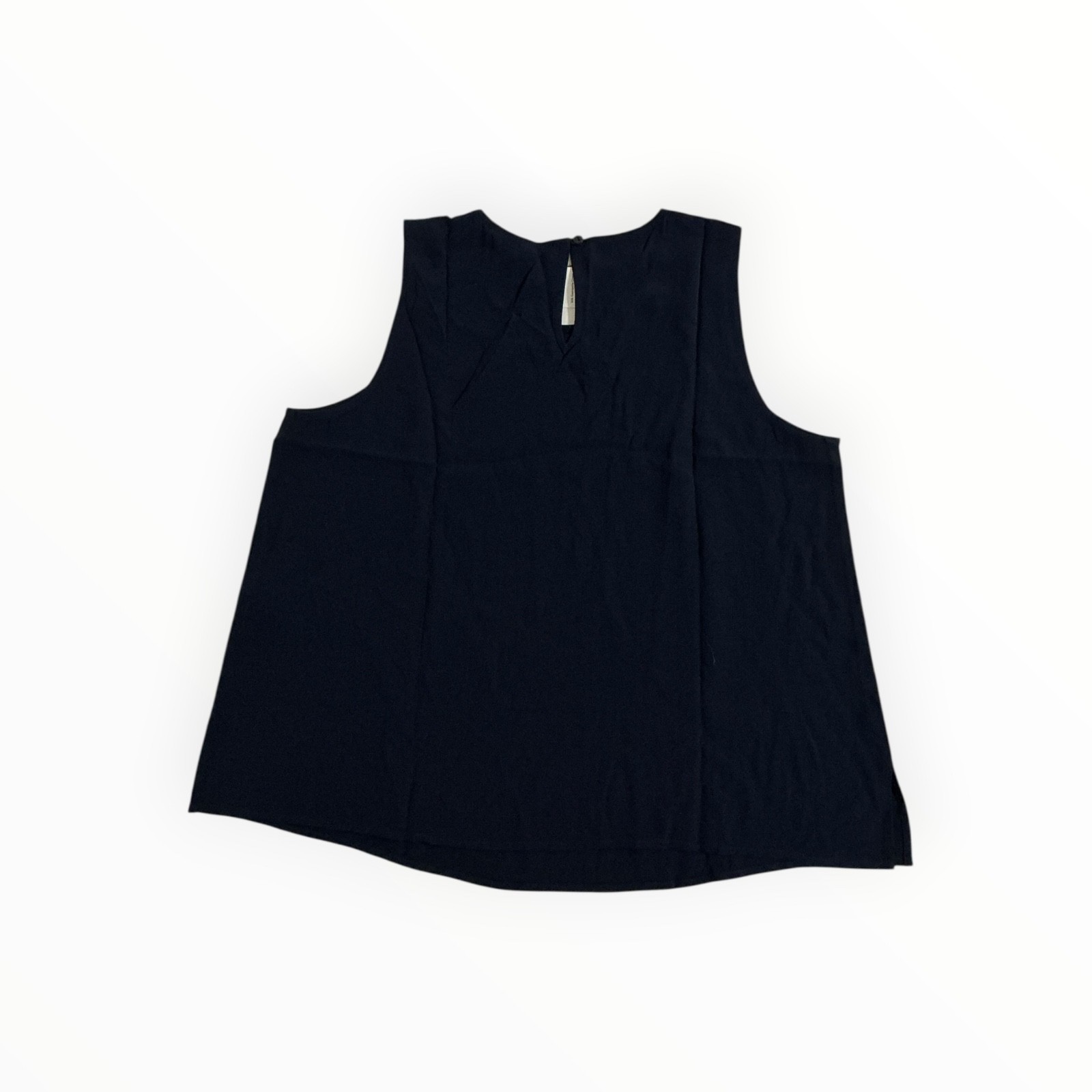 Eileen Fisher Silk Shell Blouse Navy Sleeveless Round Neck Top Women’s S NWT