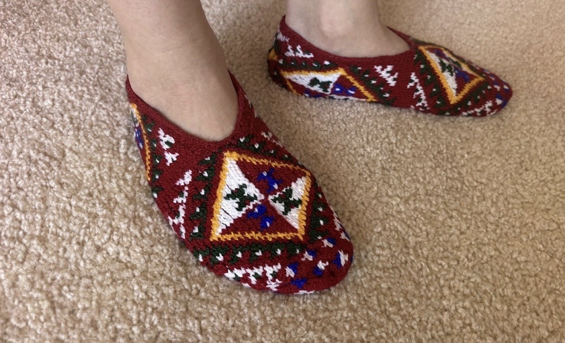Handmade Knit Wool Patik Slippers Traditional Ethnic Turkish Socks Stretchable