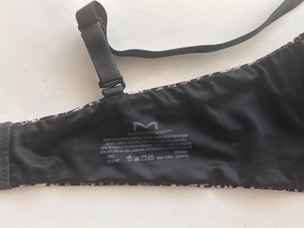 Maidenform Push Up bra size 38C padded underwire 0066 No Poke Pinch