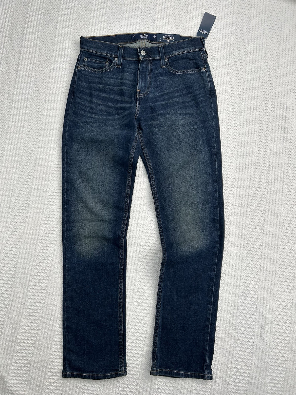 Hollister Men’s Epic Flex Slim Straight Jeans Dark Wash W29 X L32, NWT