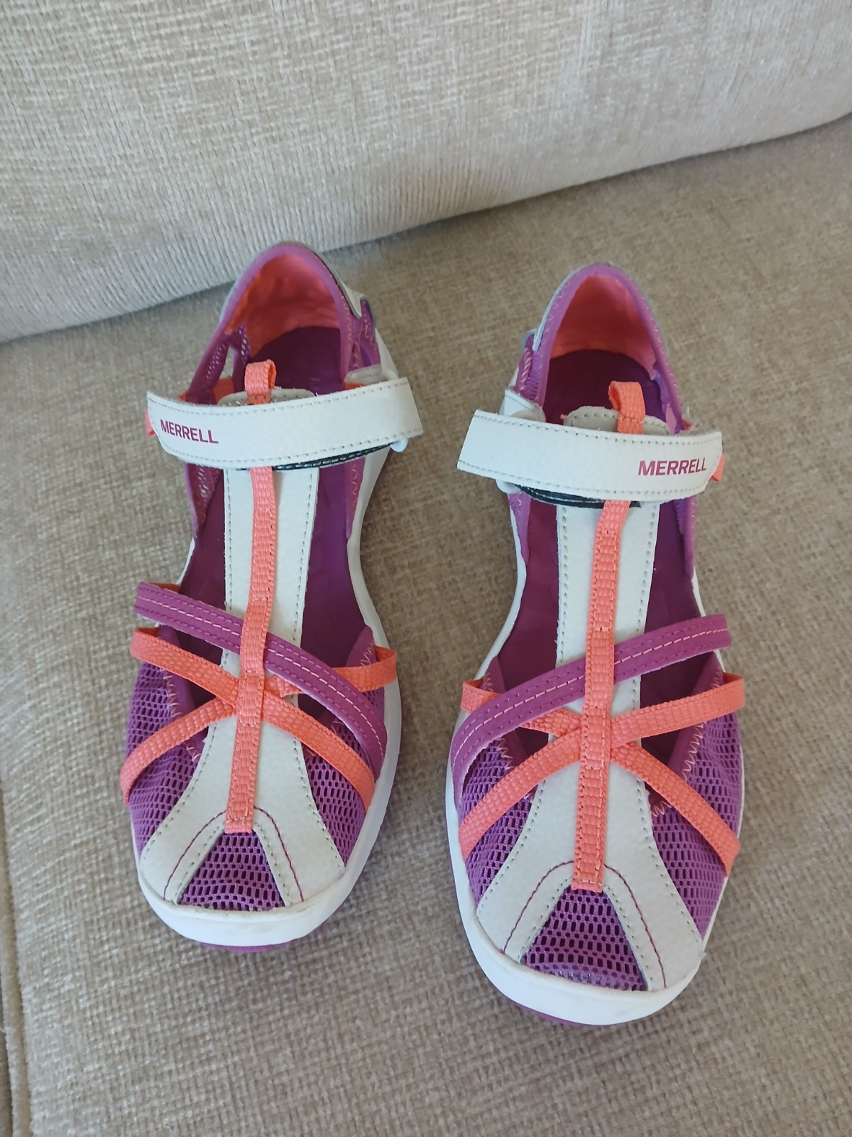 Merrell 61594 Purple Textile Synthetic Mesh Maryjane Strap Shoes Women Size 6