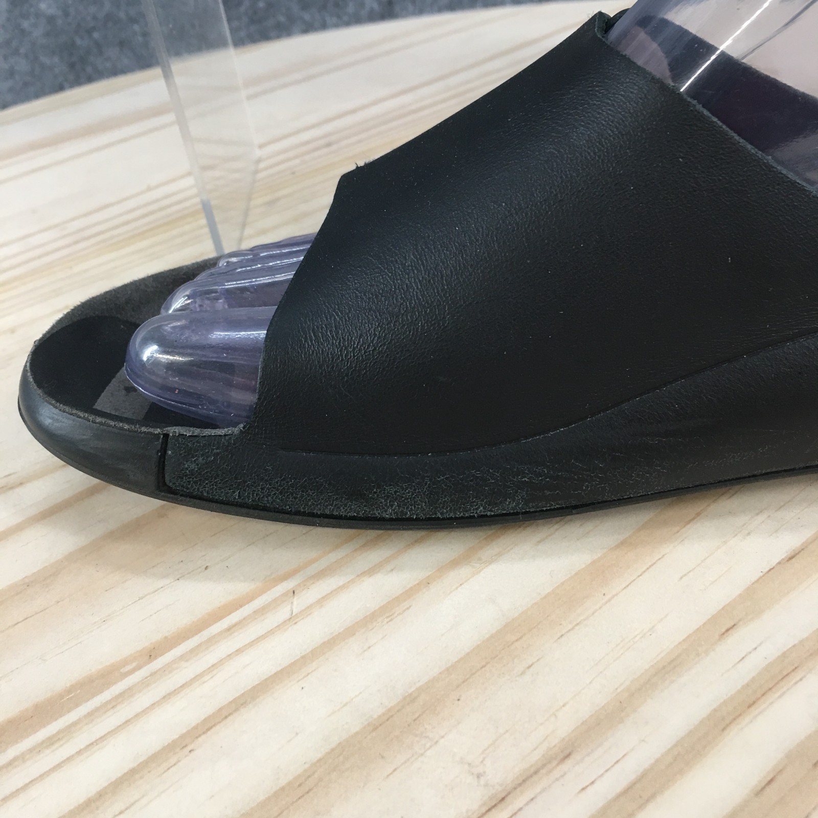 ECCO 2nd Cozmo Sandals Womens 40 Casual Slip On One Band Slide Black Leather