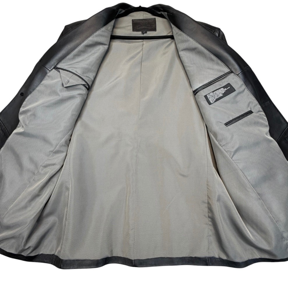 STAFFORD EXECUTIVE Black Lambskin Leather BLAZER JACKET SPORT COAT Gorgeous SZ S