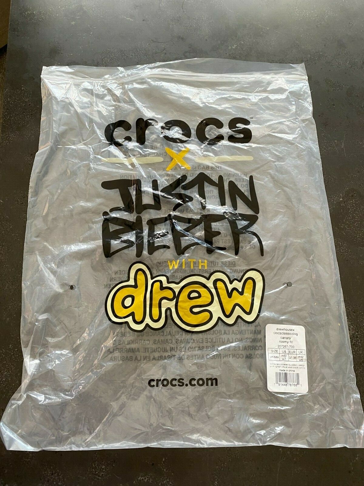 Crocs X Justin Bieber with drew house Classic Clog ✅ Sizes: M7/W9, M6/W8, M5/W7