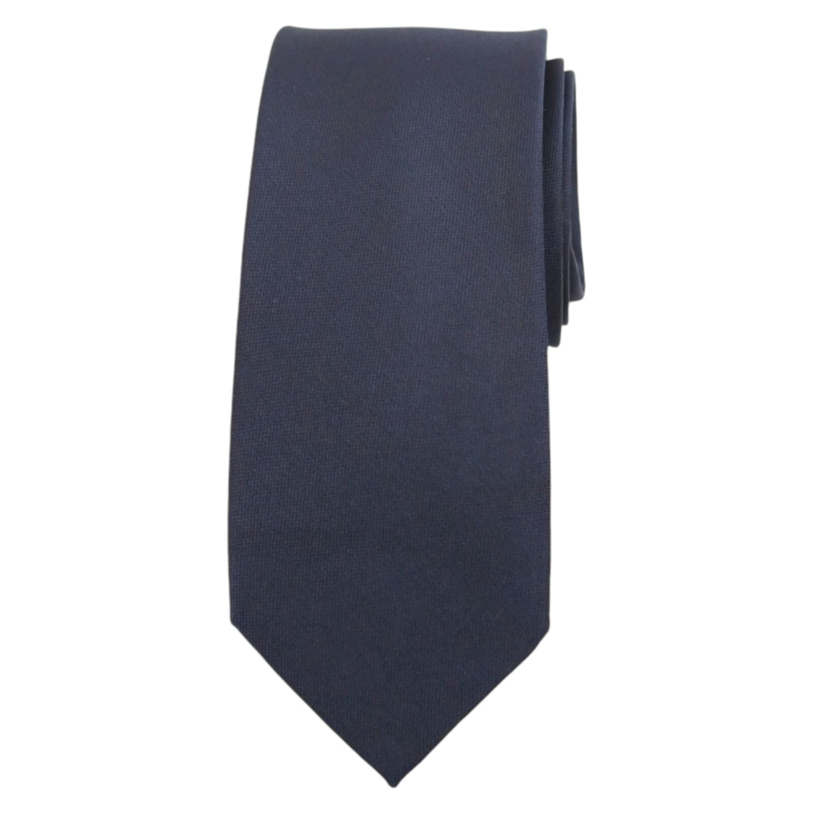 ALARA Mens Navy Blue Silk Tie 2.75 Solid Slim Woven Designer Dress Necktie $80