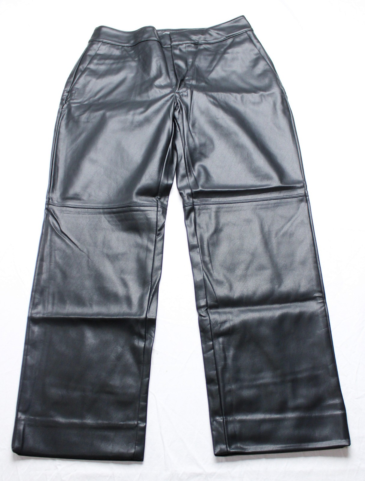 Banana Republic Women’s Straight Vegan Leather Pants MP7 Black Size 12 NWT