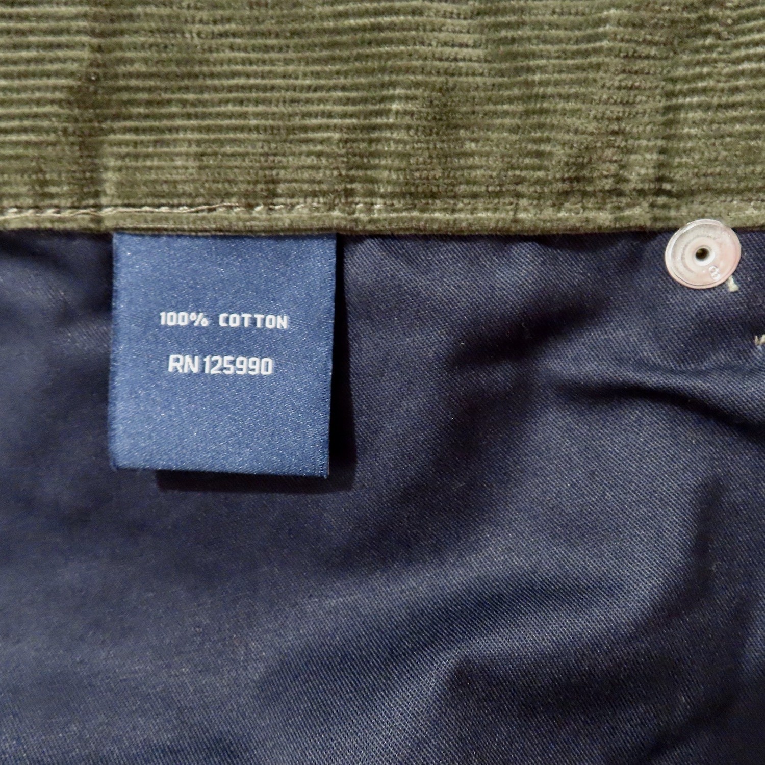 Mens Faconnable 5 Pocket Pants 36R Green Corduroy Cotton Straight Leg 36×33.5