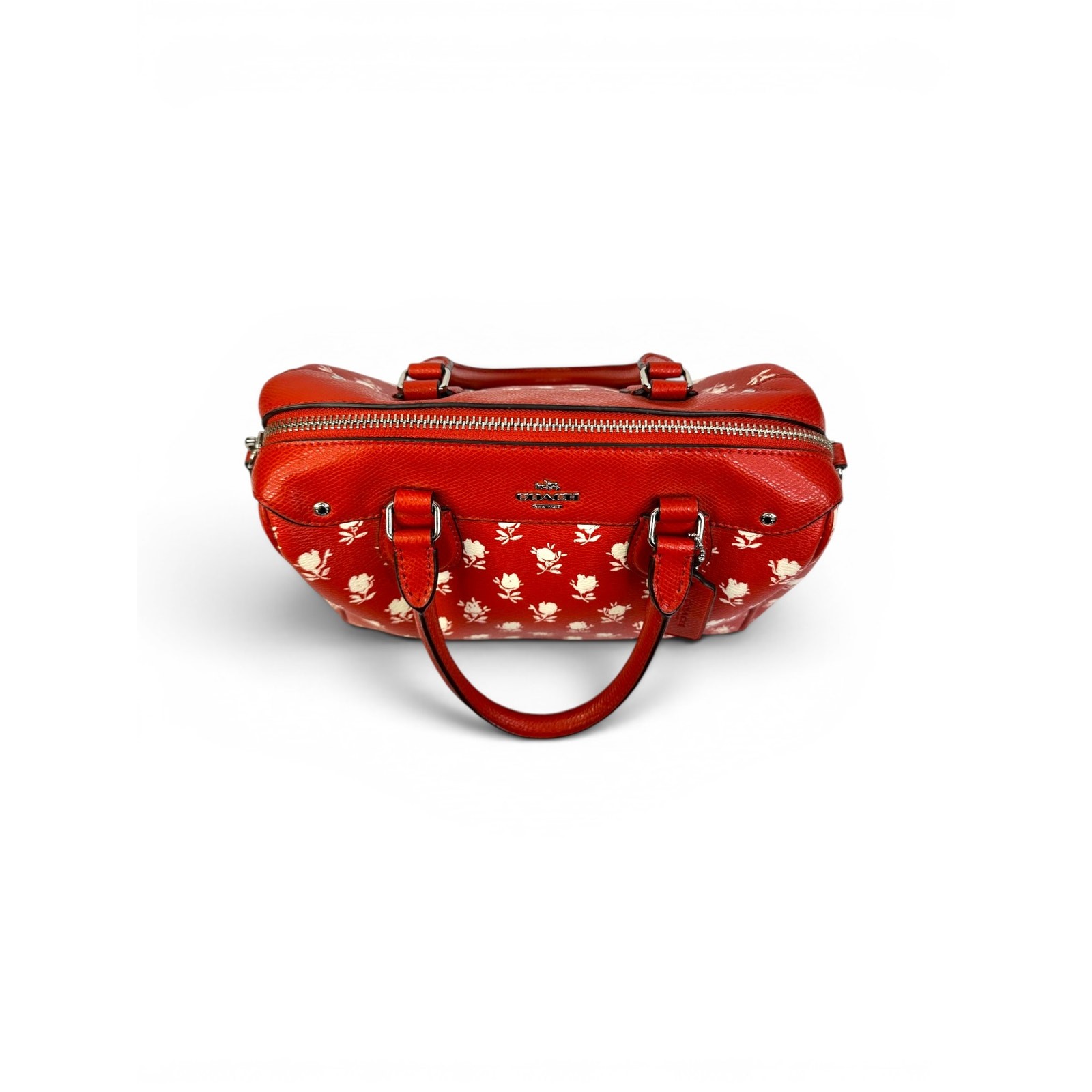 Coach Mini Bennett Badlands Floral Print Carmine Red Satchel Crossbody Bag