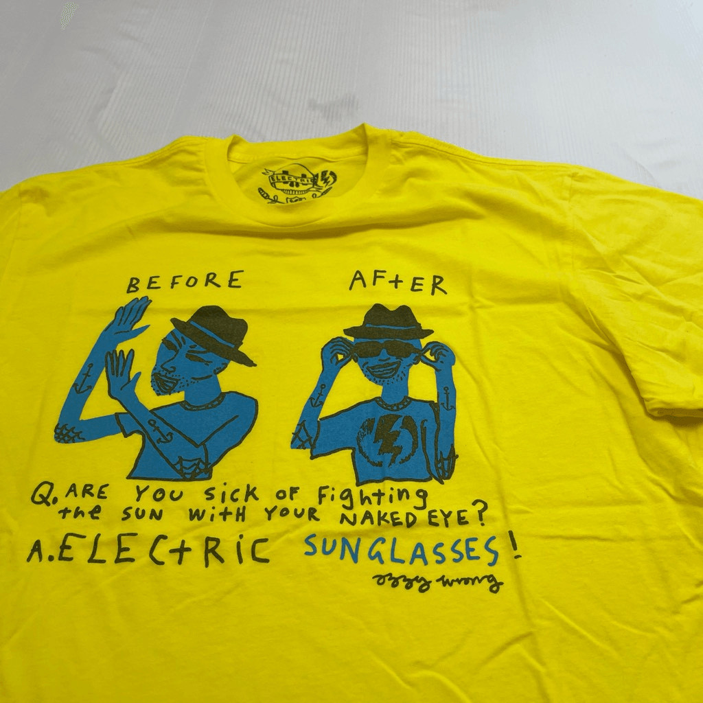 Electric Sunglasses Bright Yellow Men’s Y2k T-Shirt Size XL