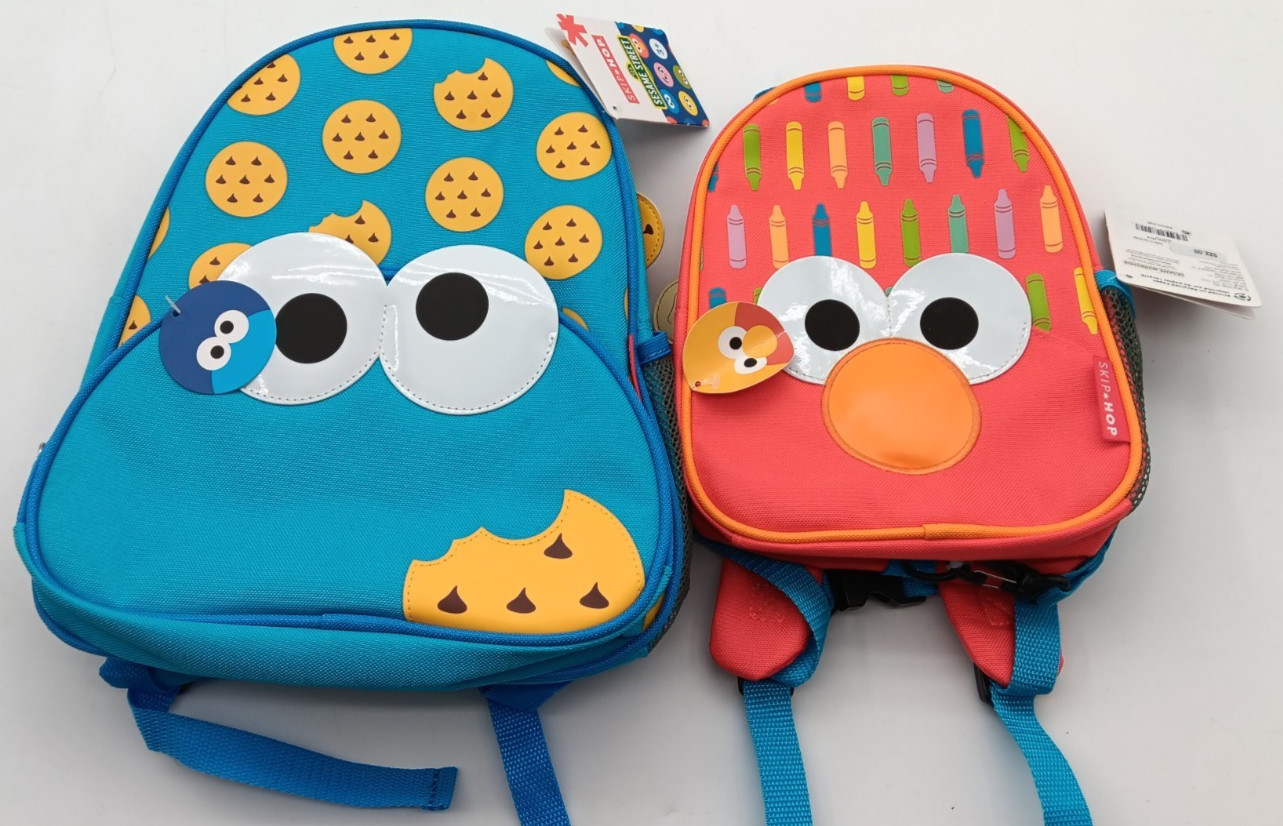 SKIP HOP | SESAME STREET | MINI ELMO BACKPACK & COOKIE MONSTER KIDS BACKPACK