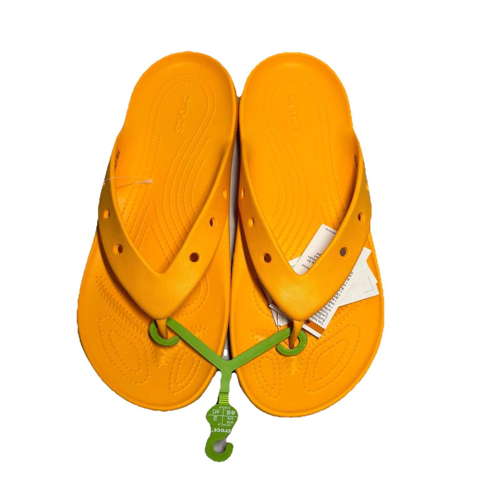 Crocs Baya II Flip Flop Thong Mens Size 12 Orange Sandals Shoes NEW 209402-84B