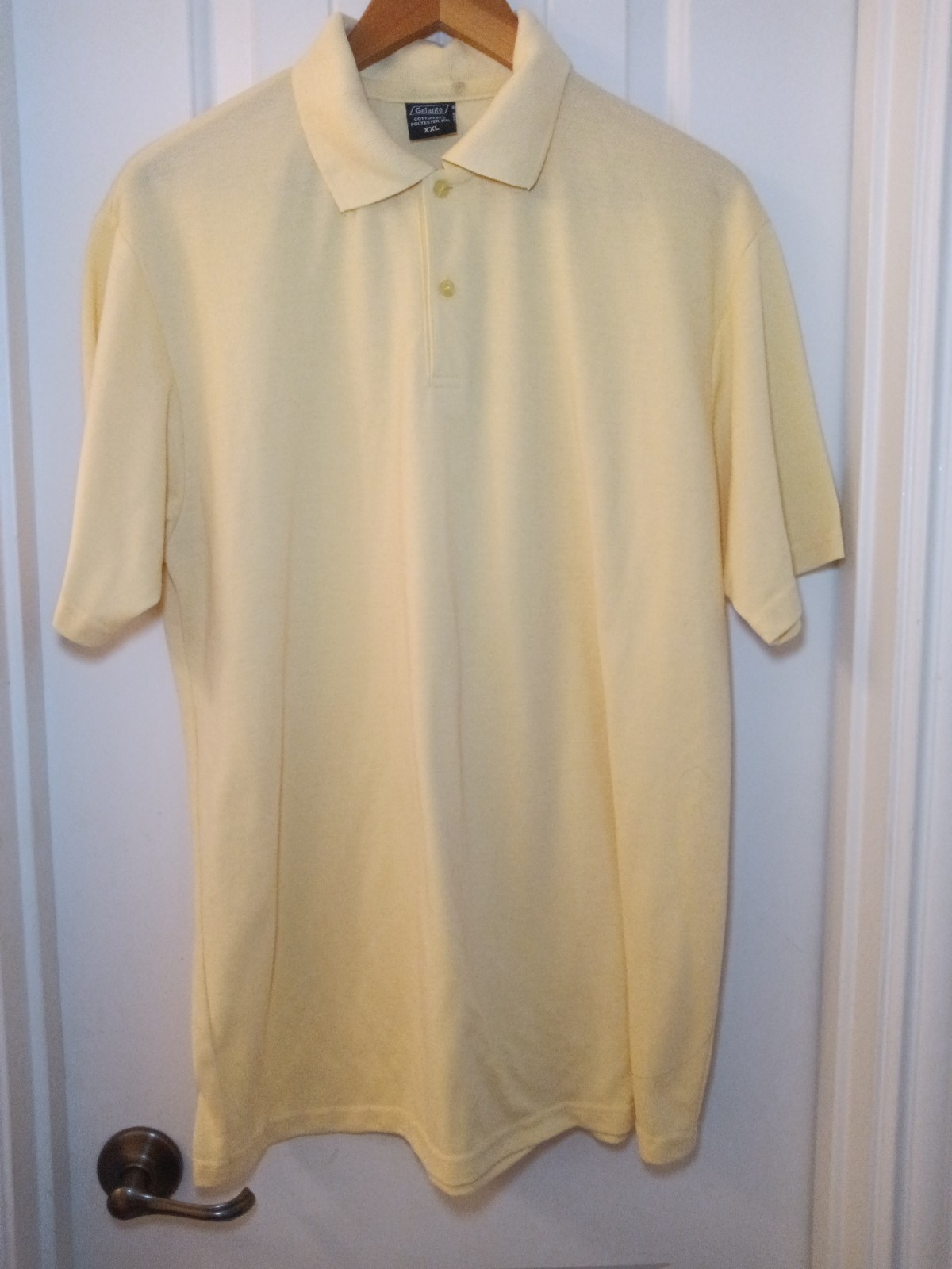 Men’s Gelante Cotton Yellow Polo Shirt Short Sleeve Size XXL