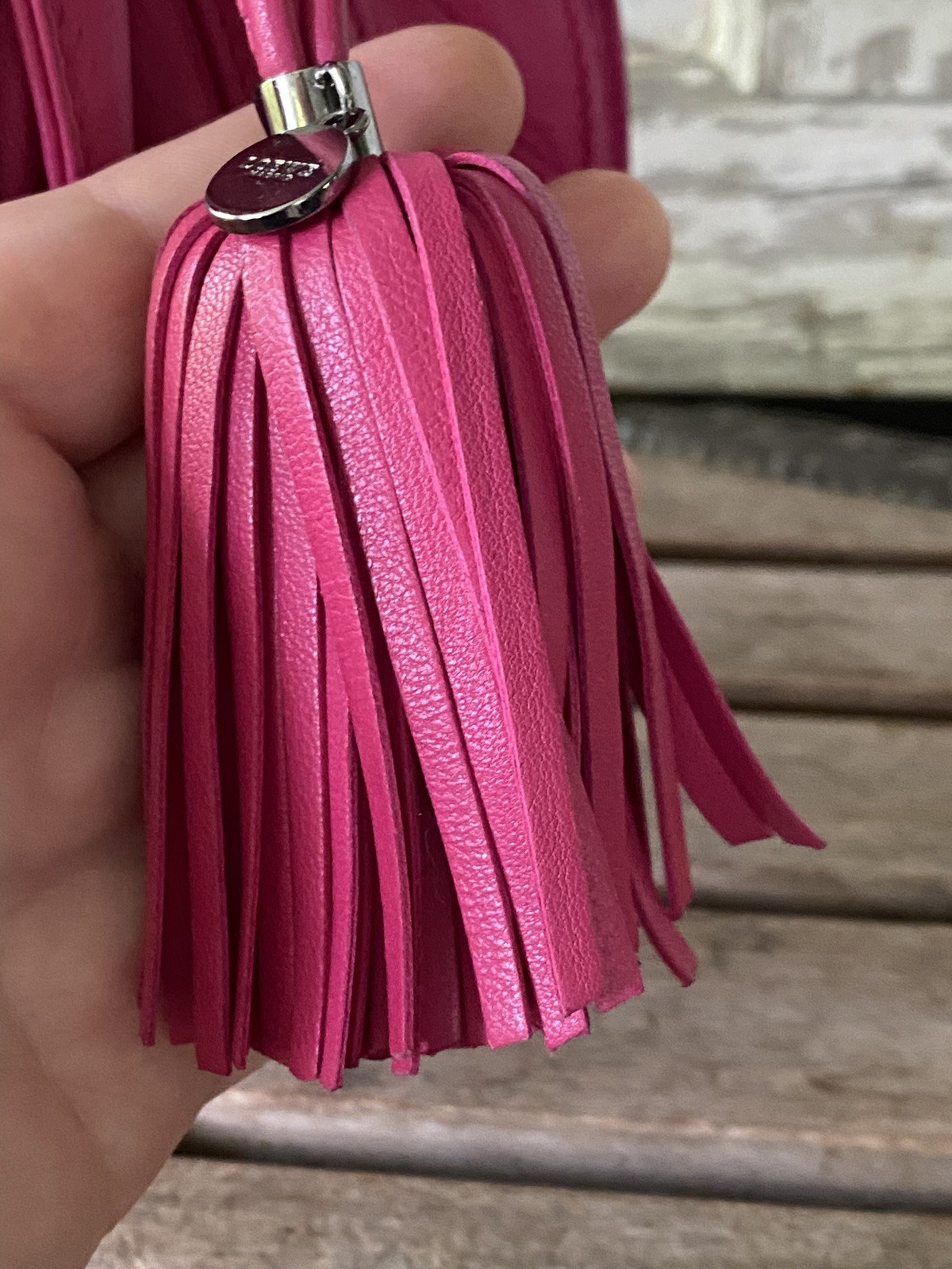 Loewe Flamenco Tassel Crossbody & Shoulder Bag Hot Pink Embossed Floral Lambskin