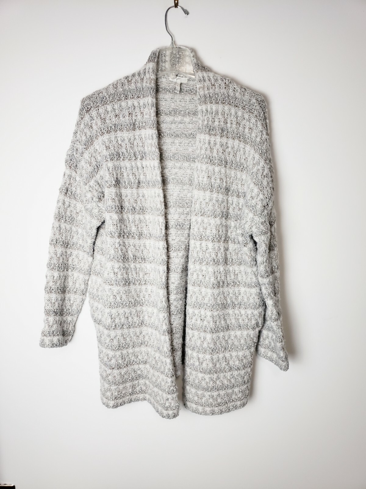 Joie Size S Loredo Boucle Cardigan Gray Knit Open Front