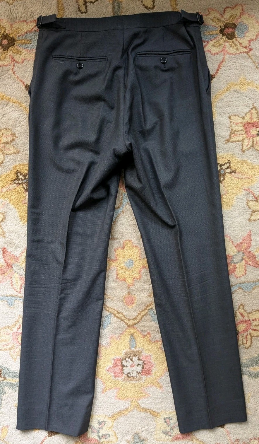 Ralph Lauren Black Label Italy Gray Nailhead Suit 40R 31×31 Full Canvas Wool