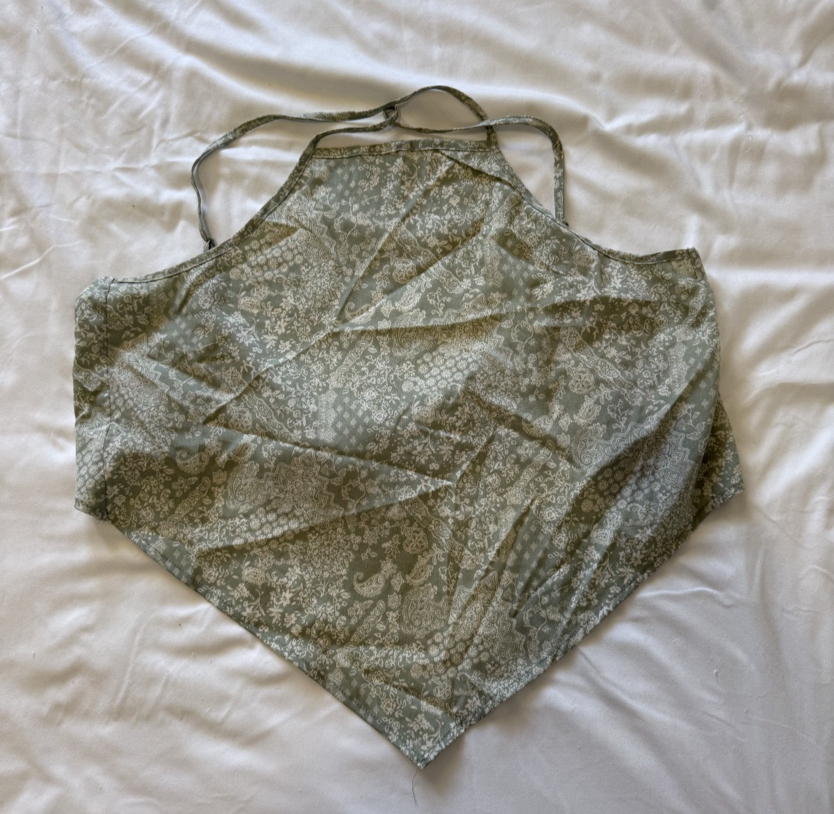 NWT Paper Crane Women’s Green Bandana Tie Top Size Small