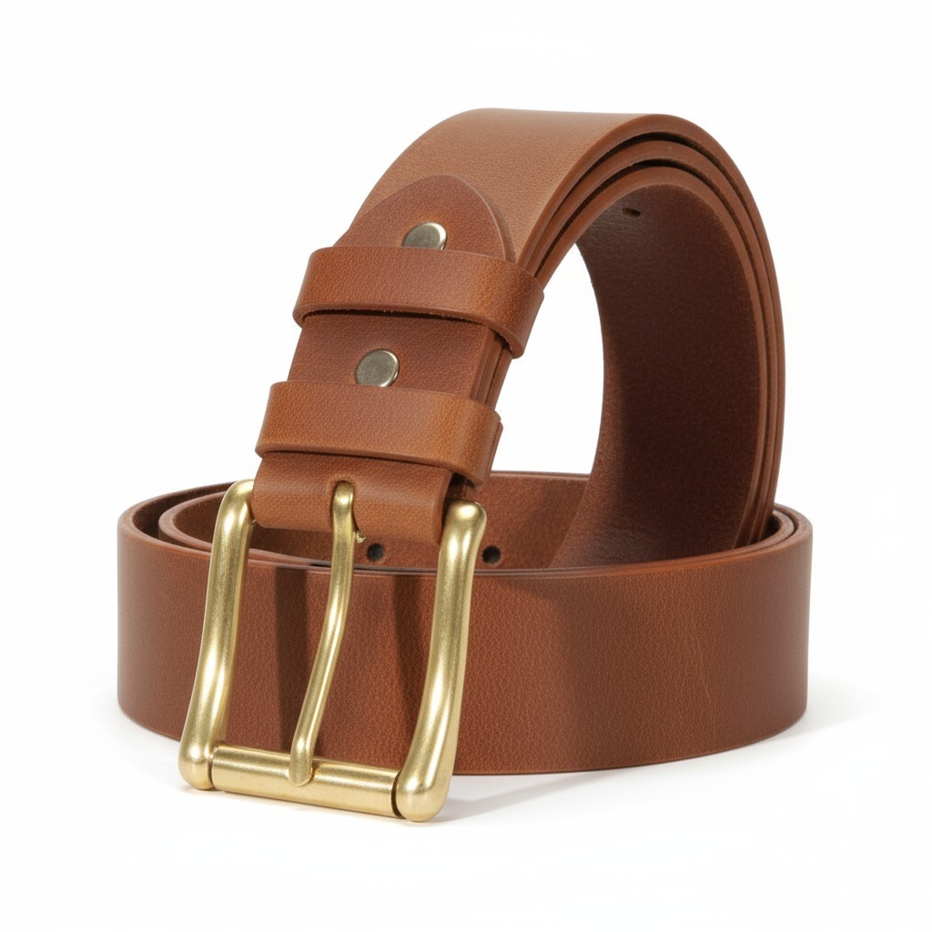 Men’s Leather Belt Genuine Buffalo FULL GRAIN 1.5″ width, Handmade, By Amish