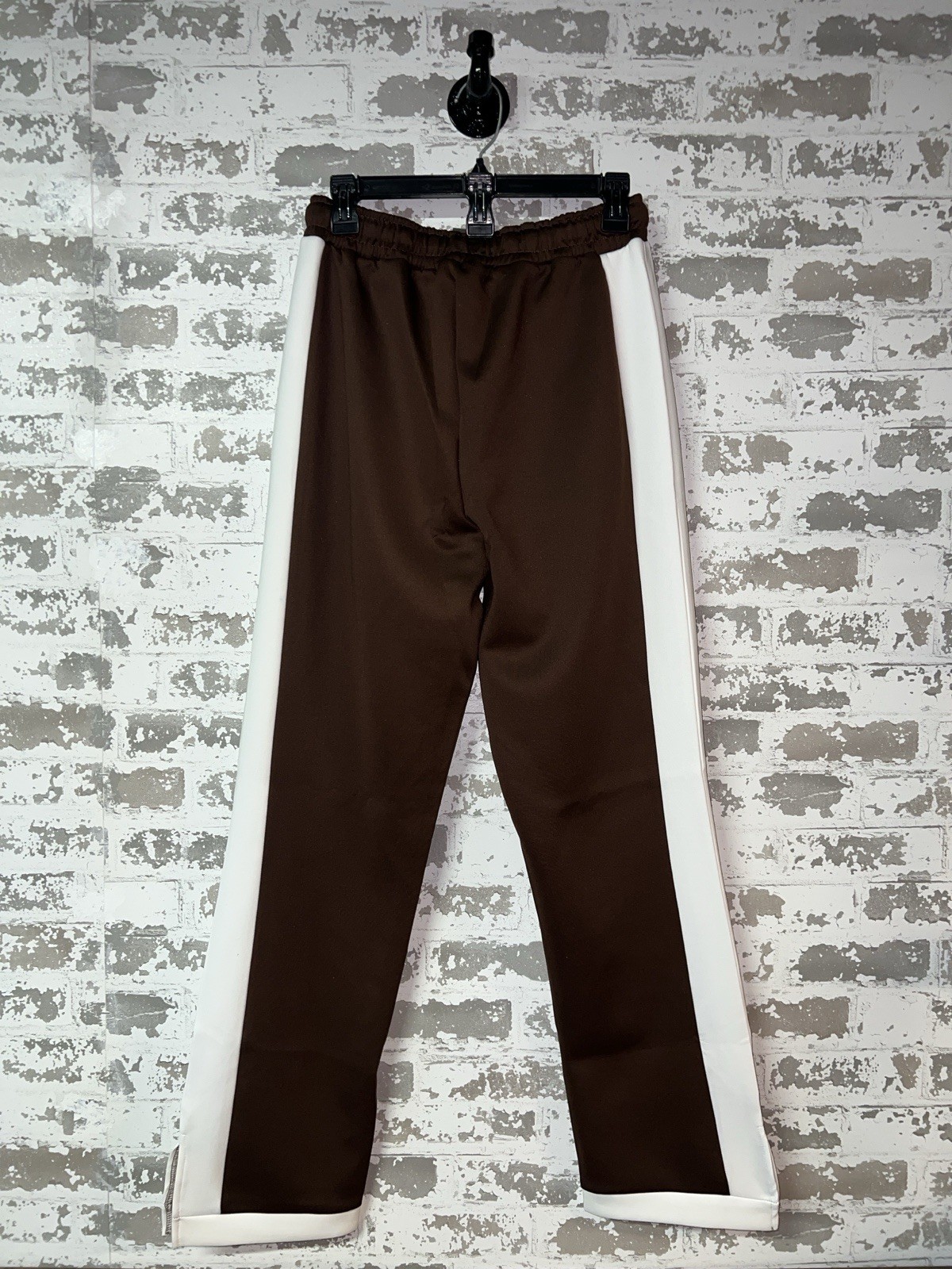 NWT! boohooMAN Relaxed Homme Side Stripe Tricot Joggers – Brown Size XS
