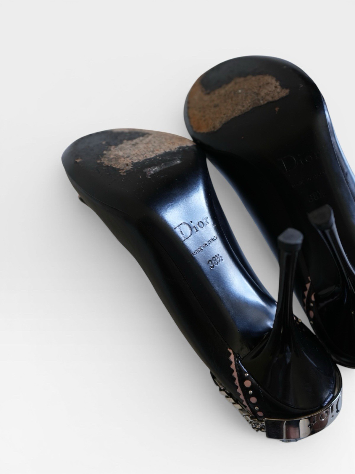 F/W 2004 Christian Dior W/ Logo Chain Pink Bow Pumps Heels VINTAGE