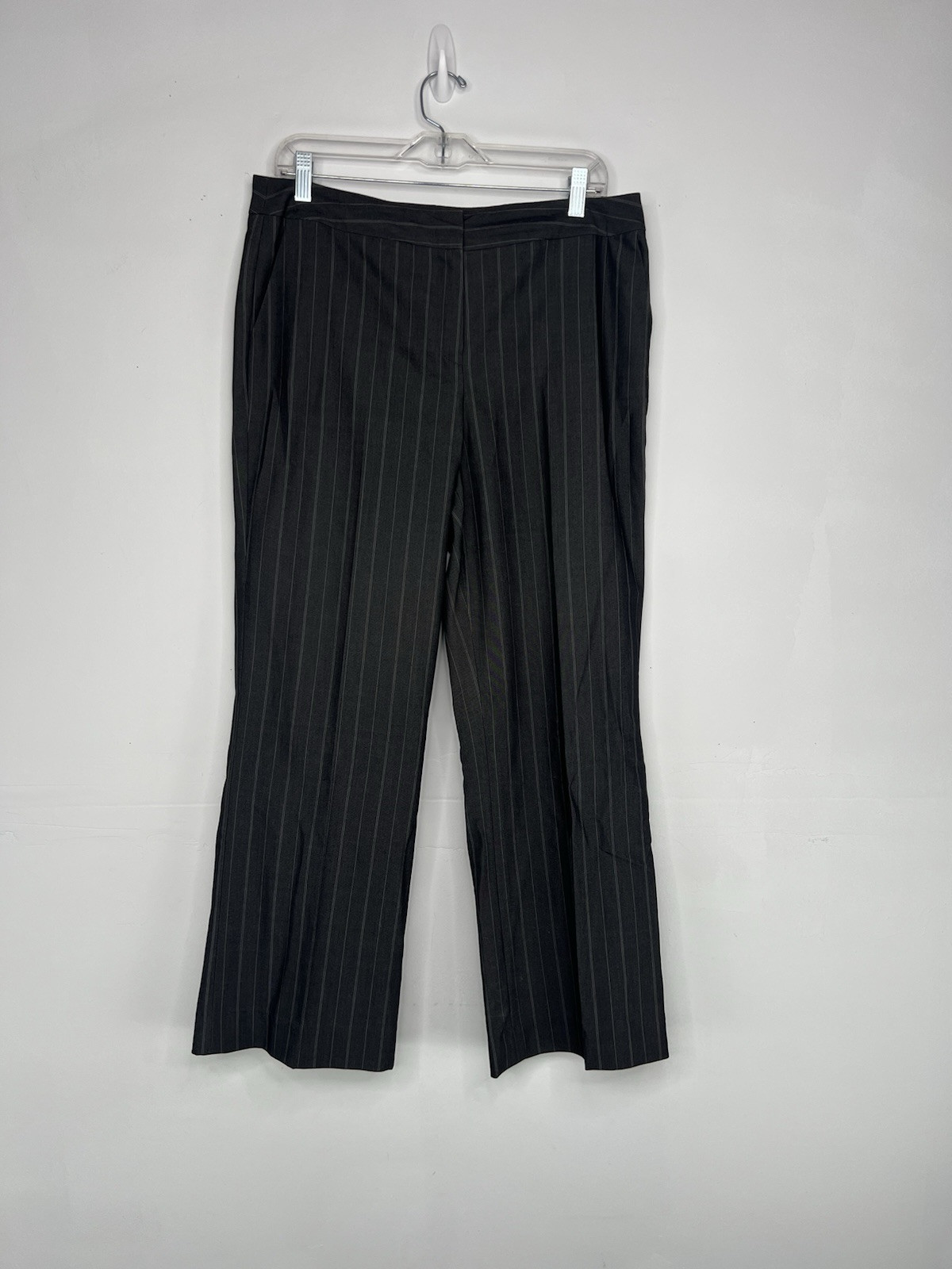 Nine West Polyester Rayon Stretch Pant Suit Size 10 Gray Striped Lined 2PC