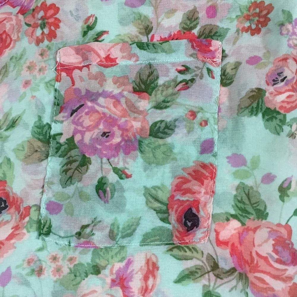 Ambiance Semi Sheer Floral Sleeveless Top Size L