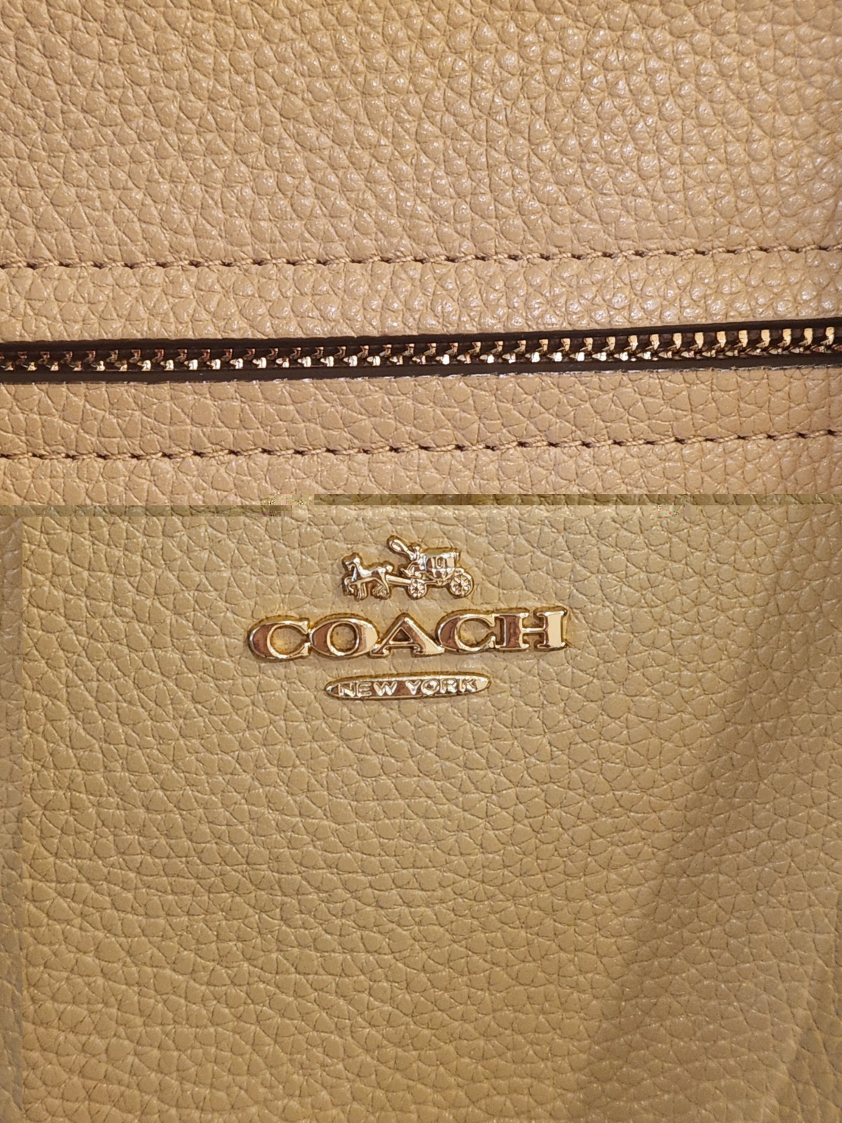 Coach Prairie Pebbled Leather Satchel Crossbody Women’s Handbag – Camel/Tan