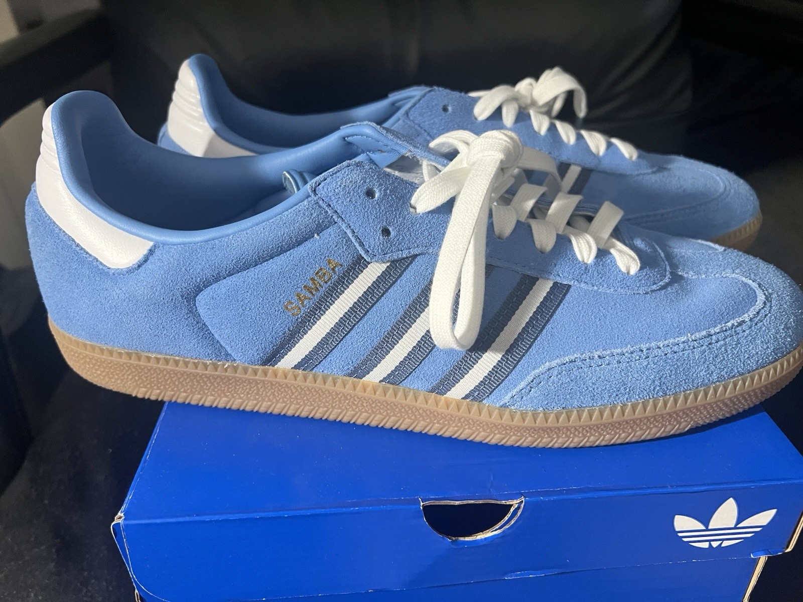Adidas Men’s Samba OG World Cup IH6827 Size 11 Light Blue/Crew Blue /Cloud White