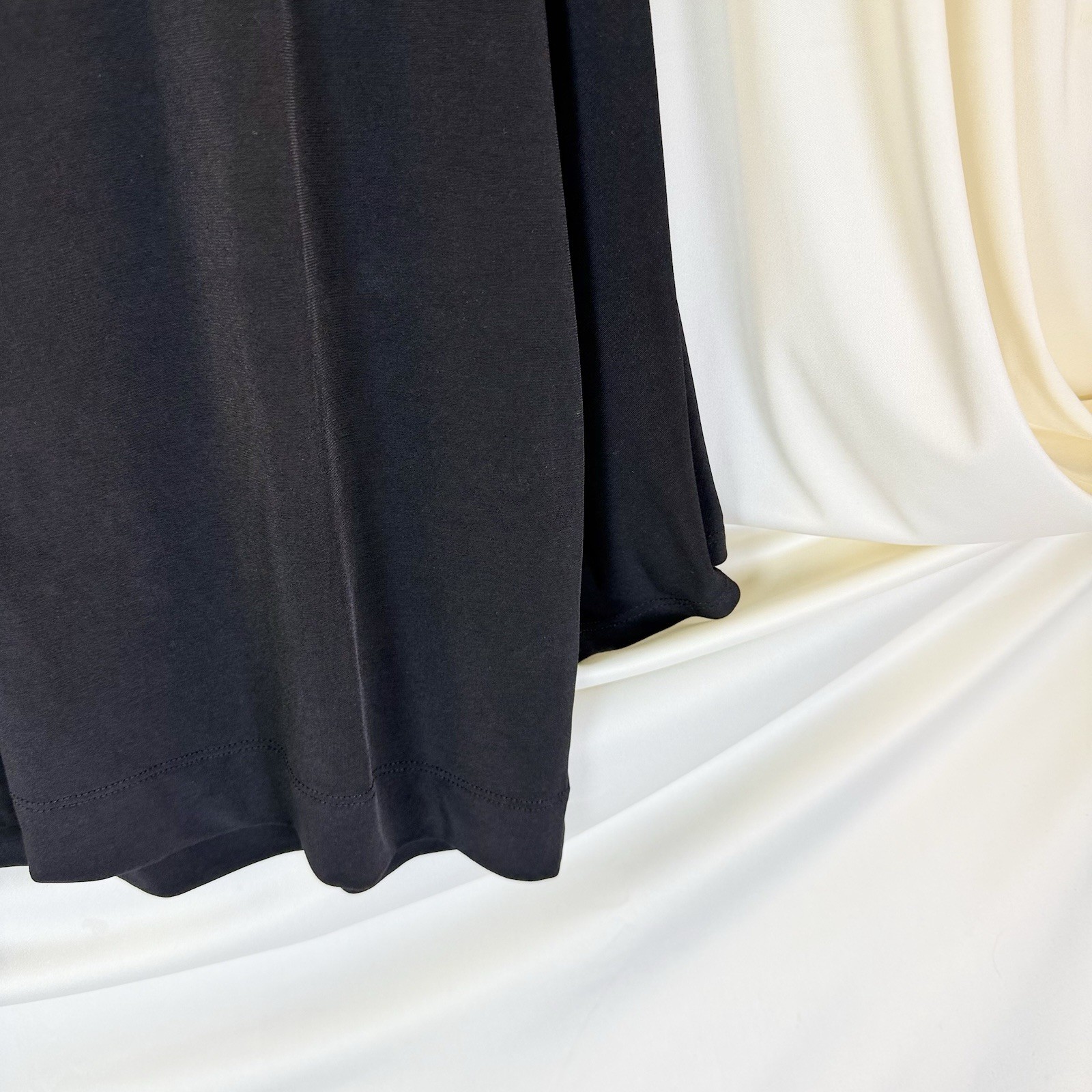 CHICO’S WOMEN’S TOP BLACK 3/4 DOLMAN SLEEVE STRETCH POLYESTER SPANDEX SIZE 2 M