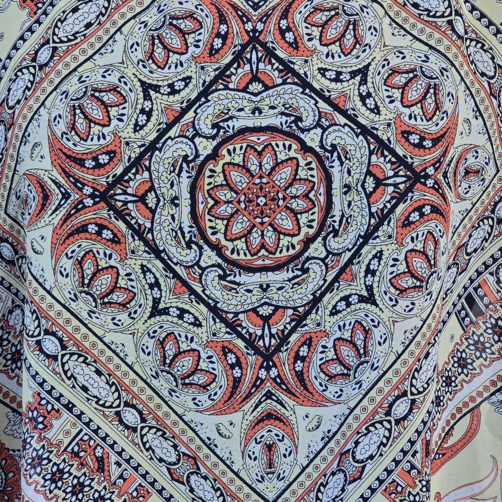 APT 9 XL Retro Vibe Paisley Poncho Top Layered Chiffon Tank Blouse Boho Festival