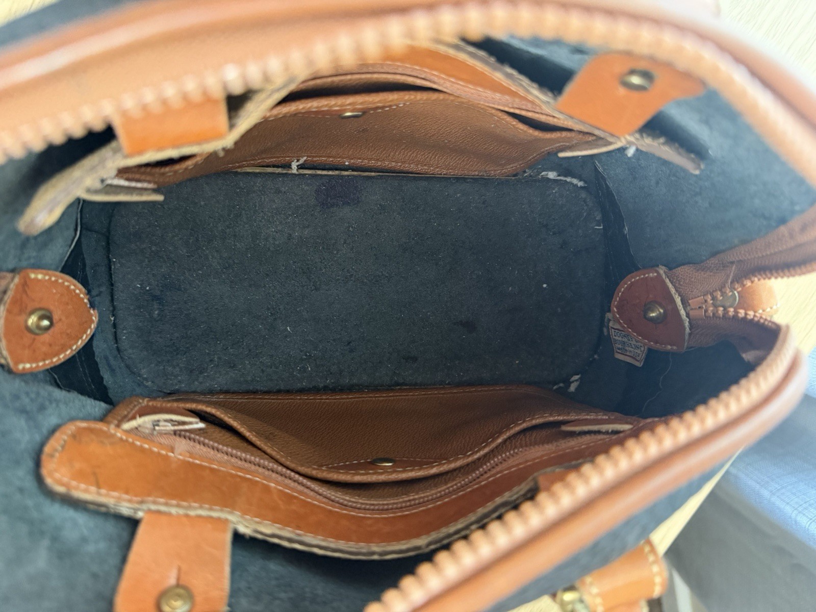 Dooney Bourke Black Leather Norfolk Satchel Vintage All-Weather