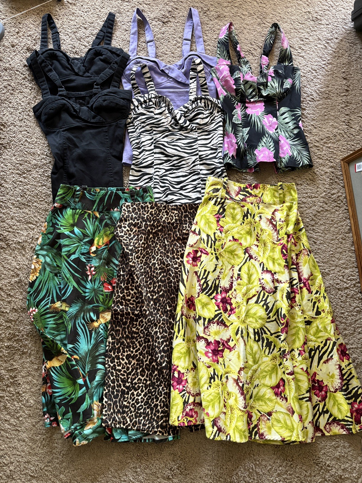 Pinup Girl Clothing Pinup Couture Deadly Dames 8 Piece Lot Skirts And Tops XS