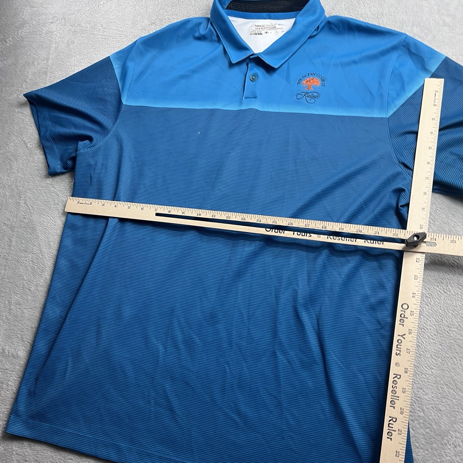 Nike Golf Dri Fit Tour Performance Polo Shirt Mens Blue Ocean Kiawah Golf XL