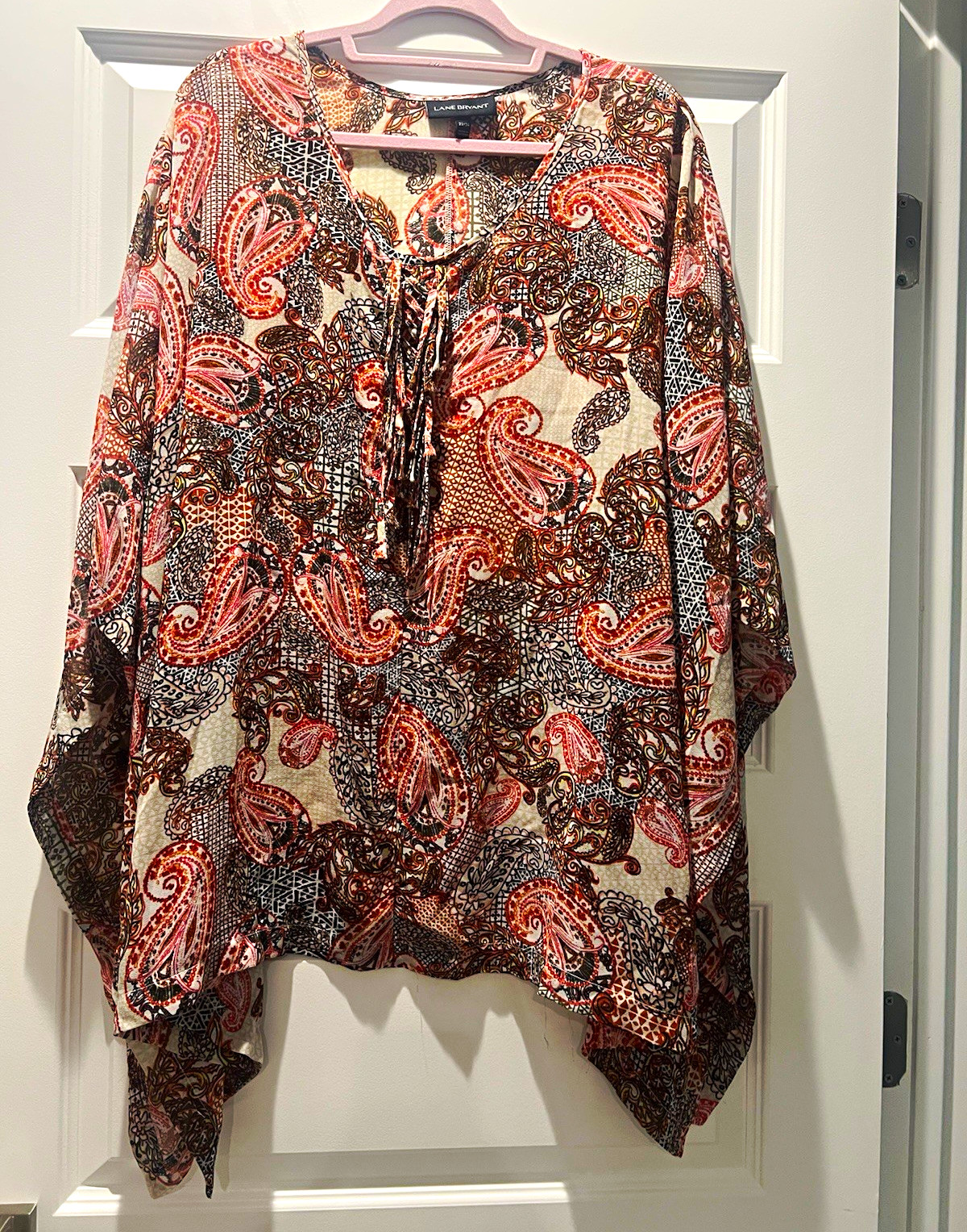 Lane Bryant Plus 22/24 Multicolor Paisley V-Neck Chiffon Tunic