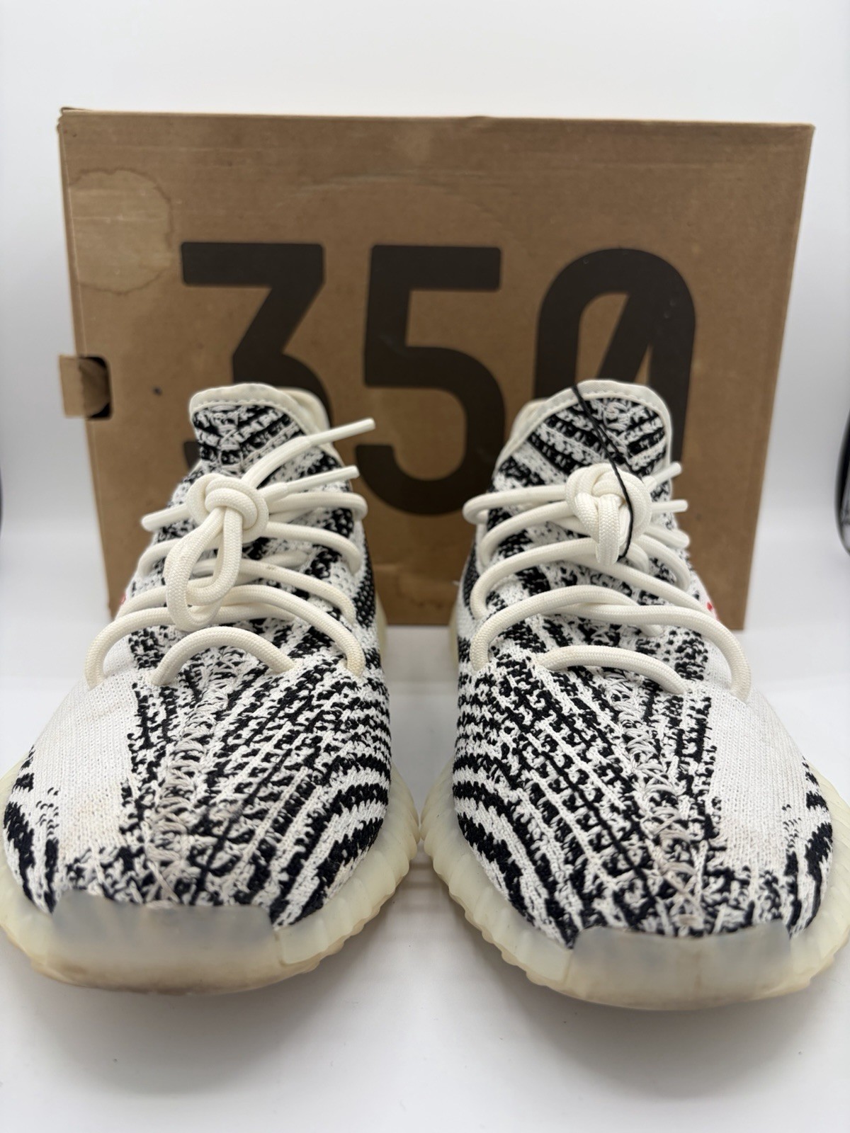 adidas Yeezy Boost 350 V2 Zebra White/Core Black/Red CP9654 Size 7.5M/9W Used